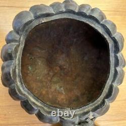 Étui accessoire en bronze FROG PUMPKIN 6,6 pouces Boîte de pot de l'ère MEIJI, antiquité japonaise