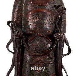 Figure en bronze champlevé japonais de Kannon de l'ère Meiji