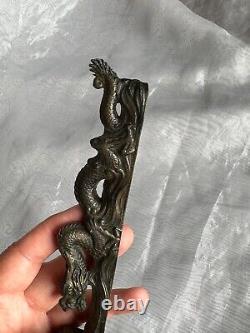 Figurine en bronze Meiji antique - Brûleur d'encens en forme de dragon en bronze japonais