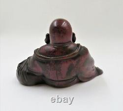 Figurine en métal japonaise de l'ère Meiji d'Ebisu de Hotei, le Bouddha heureux