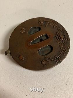 Fourreau d'épée en bronze japonais antique patiné en forme de récipient d'eau de l'ère Meiji