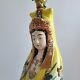 Lampe Figurine En Porcelaine Japonaise Meiji Antique Peinte à La Main Jaune De Kwan-yin