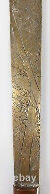 Ouvre-lettres en bronze japonais de l'ère Meiji imitant le bambou doré
