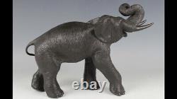 SOLDE! Beau grand Okimono en bronze japonais du début du XXe siècle de la fin de l'ère Meiji, éléphant, 4,5 kg