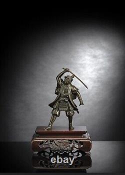 Samouraï en bronze japonais, ère Meiji