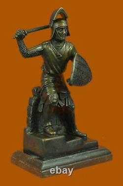 Samouraï guerrier Meiji japonais en bronze moulé vintage Miyao cadeau