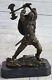 Statue D'armure De Guerrier Viking En Bronze Japonais Meiji Okimono Figurine Fabriquée à La Main Nr