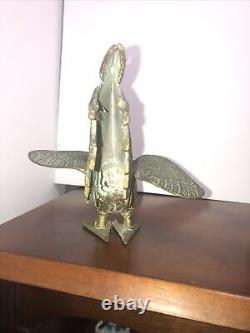 Statue en bronze de poule oiseau Ensemble de l'ère MEIJI Antique japonais Ancienne figurine en métal d'art