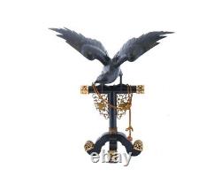 Un grand aigle en bronze japonais de l'ère Meiji avec une base en bronze Tokugawa Mon