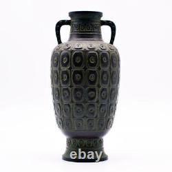 Vase en bronze à motif unique de 9 pouces, antiquité japonaise de l'ère MEIJI, vieille oeuvre d'art fine.