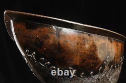 Vase en forme de bateau en bronze antique japonais, période Meiji
